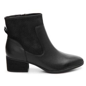 DR. SCHOLL’S Tawny Booties Boots Ankle Leather Block Heel Zip Up Black Size 9